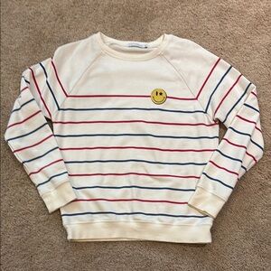 South Parade Striped Cream Sweatshirt with Smiley Size XS Excellent Condition